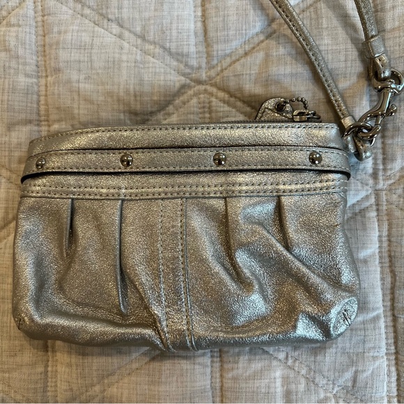 Silver coach wristlet - Picture 3 of 7